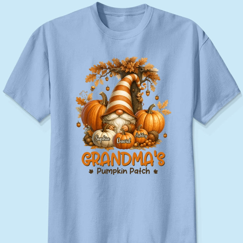 Gnome Grandma's Pumpkin Patch Personalized Fall Sweatshirt, Cozy Fall Sweatshirt for Grandma