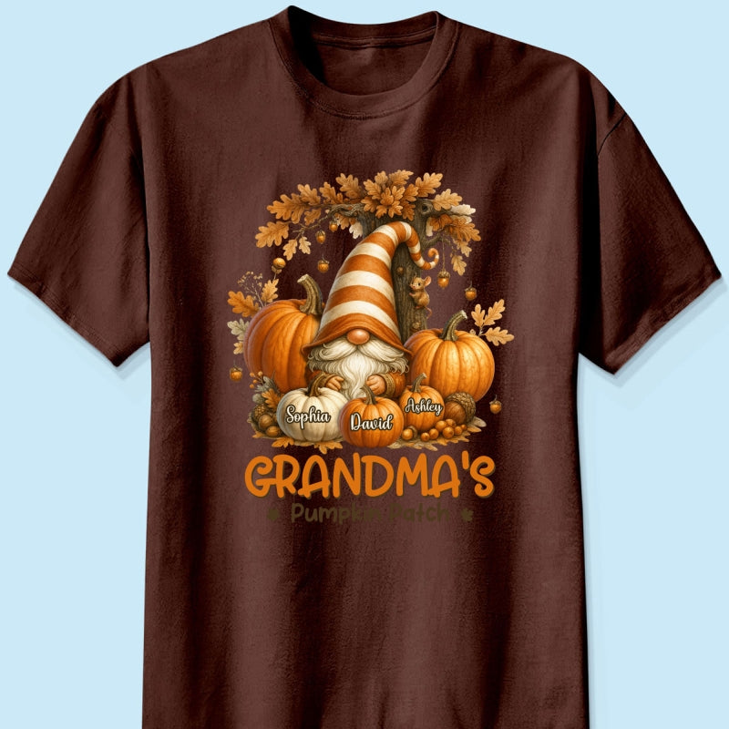 Gnome Grandma's Pumpkin Patch Personalized Fall Sweatshirt, Cozy Fall Sweatshirt for Grandma