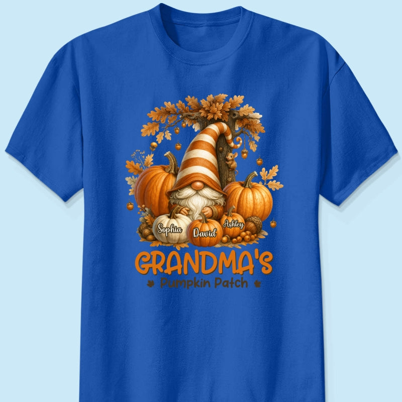 Gnome Grandma's Pumpkin Patch Personalized Fall Sweatshirt, Cozy Fall Sweatshirt for Grandma