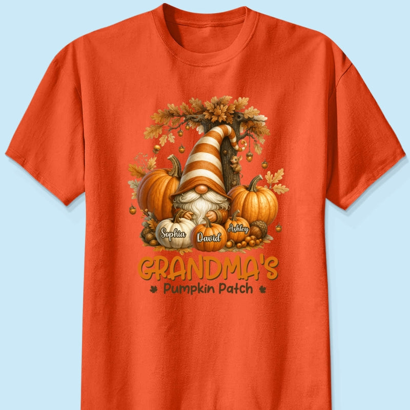 Gnome Grandma's Pumpkin Patch Personalized Fall Sweatshirt, Cozy Fall Sweatshirt for Grandma