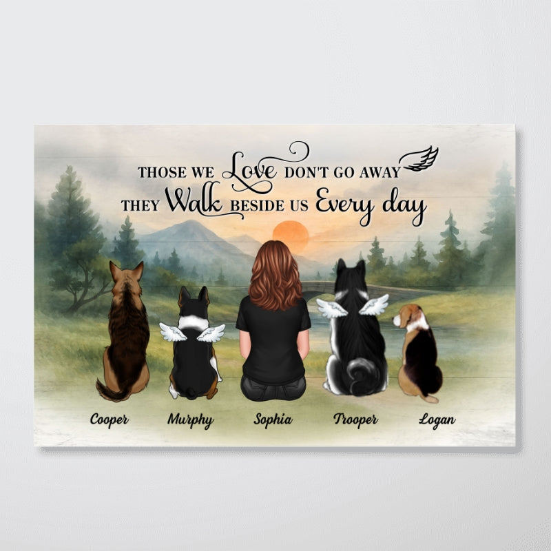 Retro Vintage Mountain Landscape Pet Dog Cat Memorial Personalized Poster