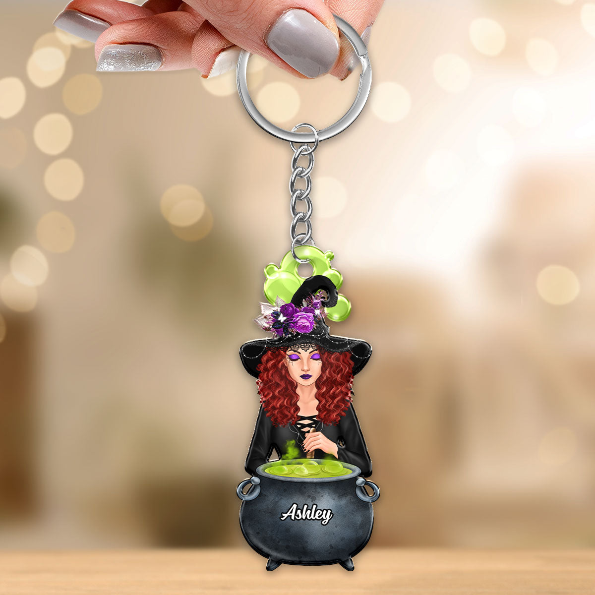 Halloween Witch Poison Pot Personalized Acrylic Keychain
