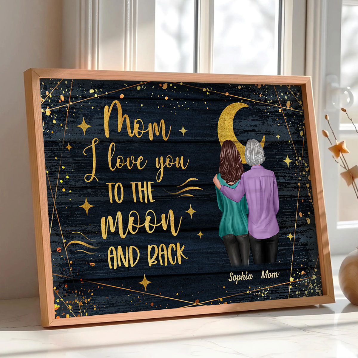 Mom I Love You to the Moon and Back Personalized Poster