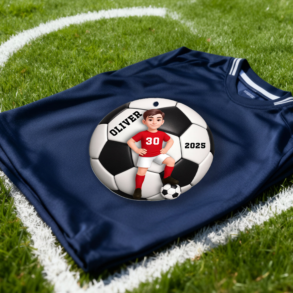 Soccer Girl Boy 3D Effect - Personalized Acrylic Ornament