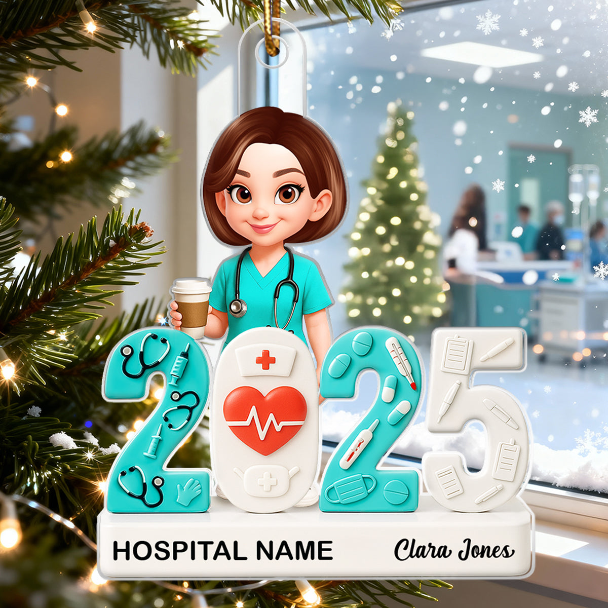 2025 Nurse - Personalized Acrylic Ornament - Christmas Gift for Nurse