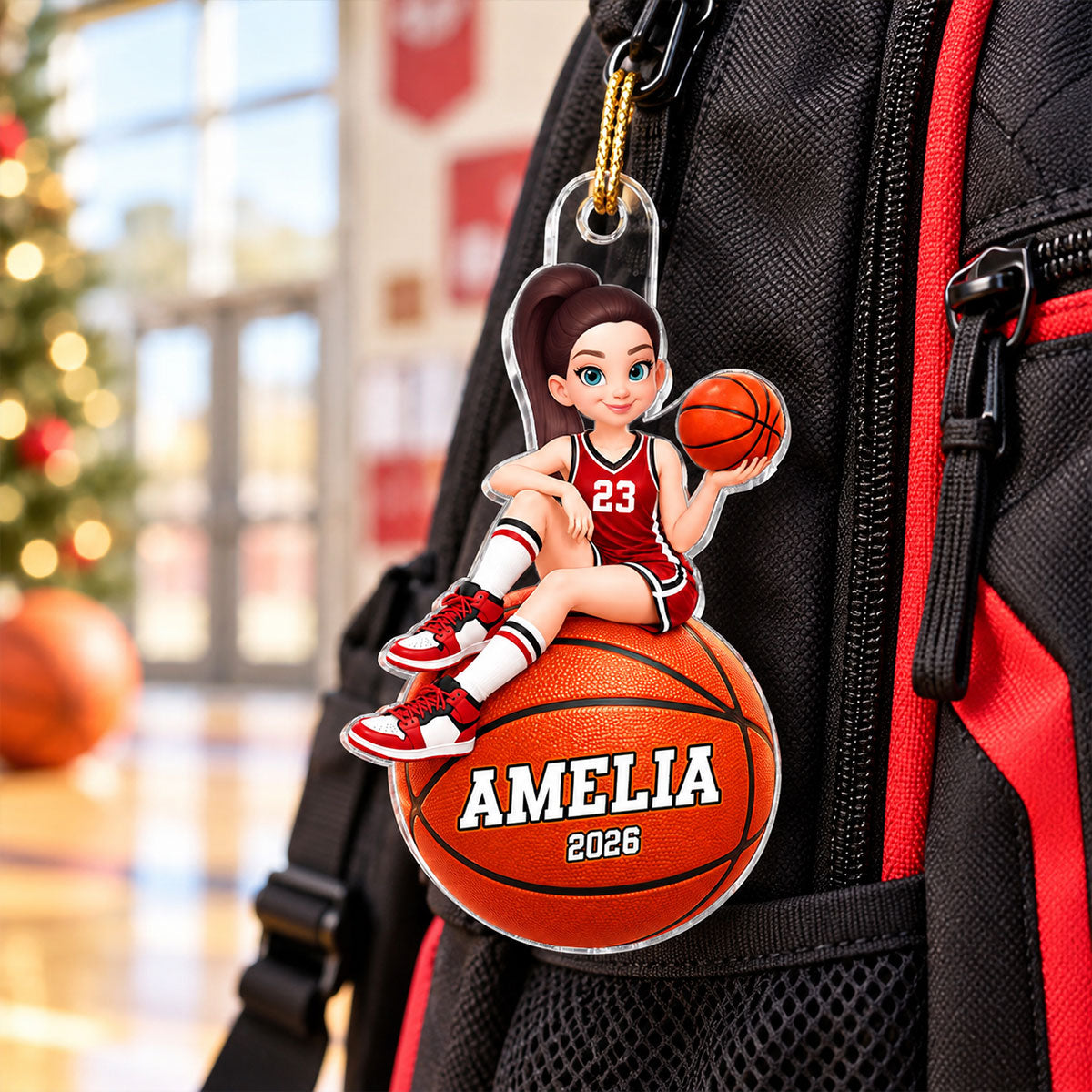 Proud Basketball Player Slay Girl - Personalized Acrylic Ornament - Christmas Gift For Basketball Players, Granddaughter, Daughter