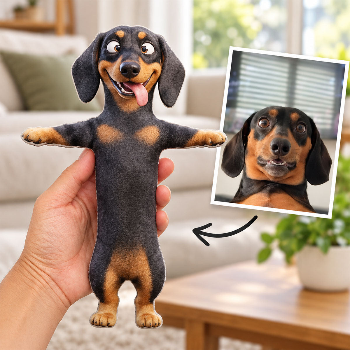 Custom Dog Cat Mini Me Plush from Photo - Personalized Flush Toy - Funny Christmas Gift for Dog Cat Lovers, Pet Mom, Pet Dad Gift