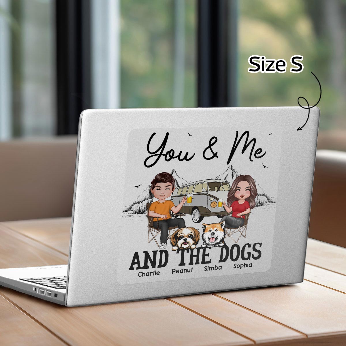 You Me & The Dogs Camping Couple Personalized RV Decal