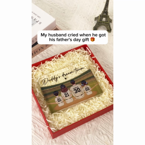 Retro Vintage Baseball Daddy's Dream Team Personalized Acrylic Block Plaque| Unique Father's Day Gift For Dad