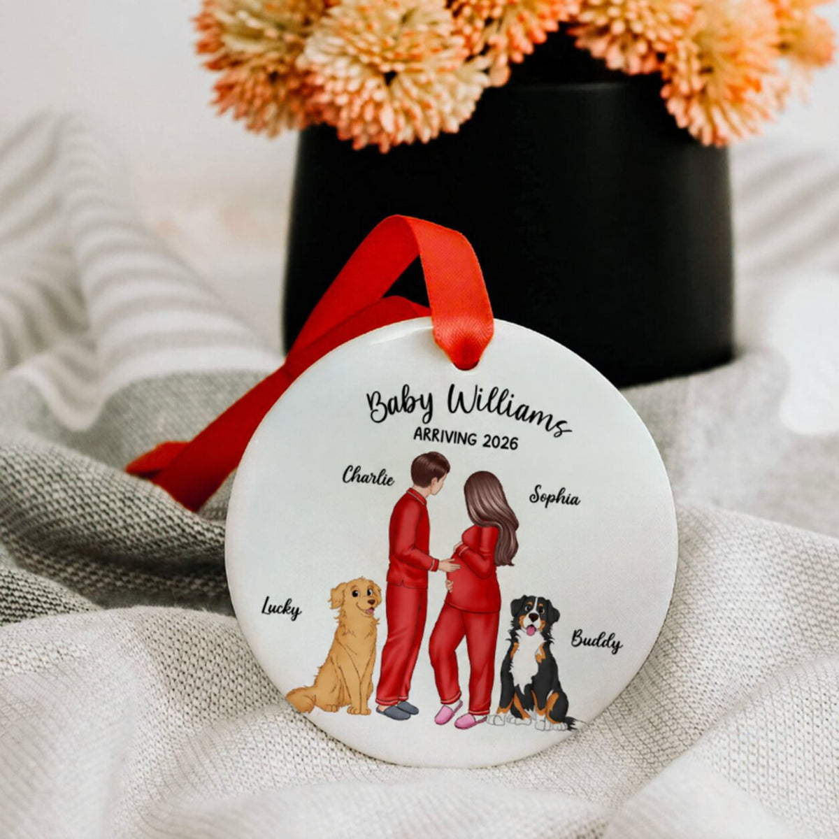 Expecting Parents Christmas Pregnancy - Personalized Ornament - Christmas Gift