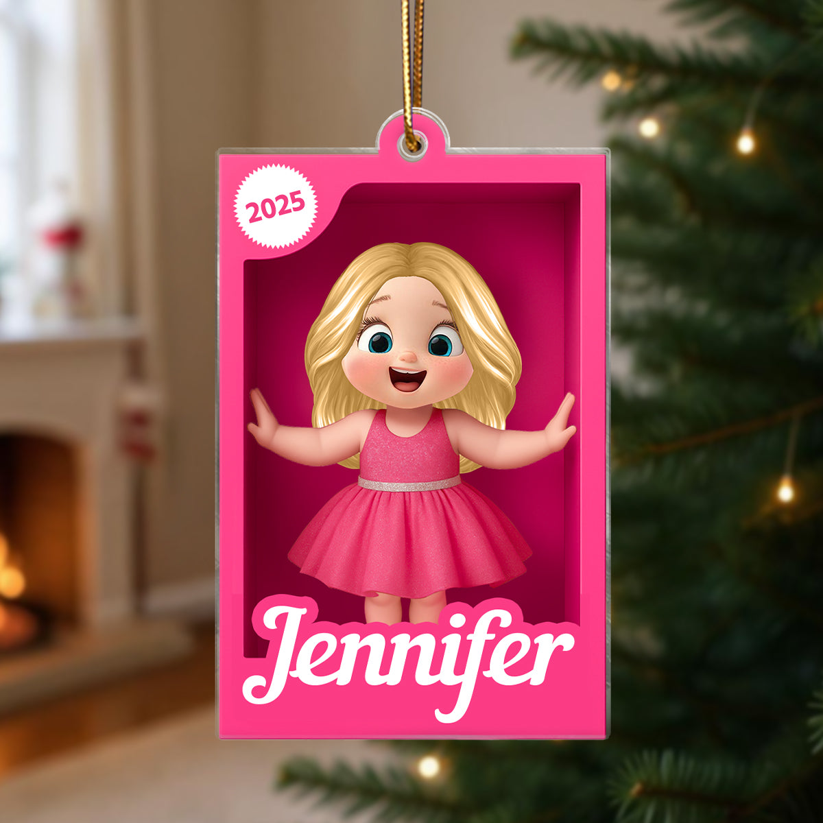 Personalized Kid In Toy Box 3D Acrylic Ornament, Christmas Gift For Kids, Grandkids