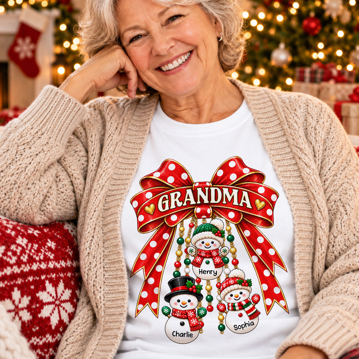 Heartwarming Grandma's Little Snowmen - Personalized Shirt - Christmas Gift For Grandma