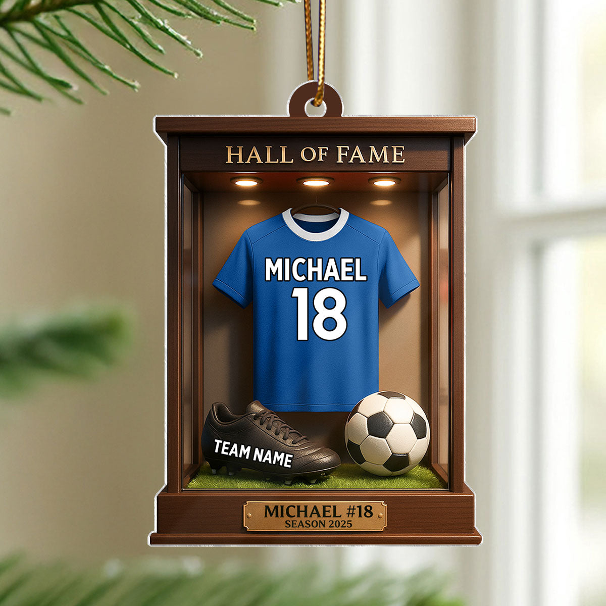 Soccer Jersey Hall of Fame - Personalized Acrylic Ornament - Christmas Gift for Sons, Grandsons, Boyfriends