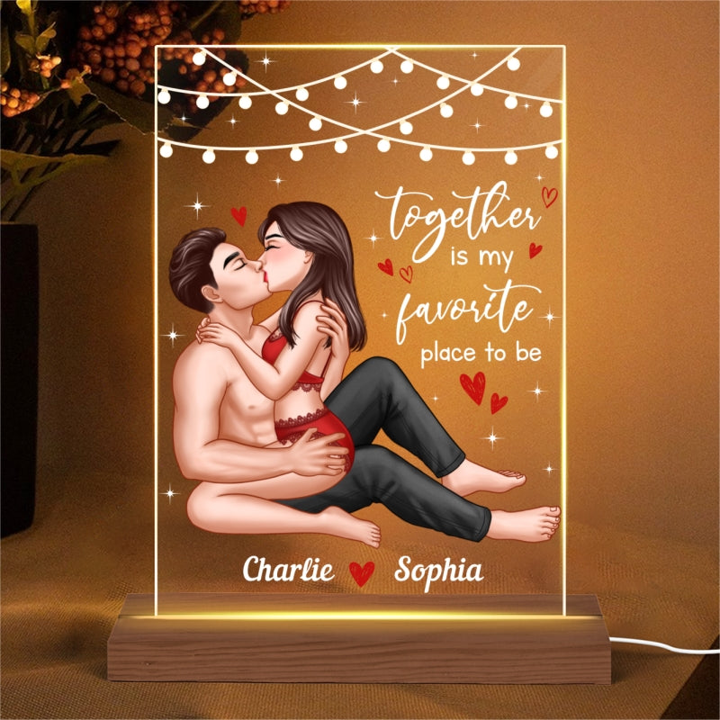 Sexy Couple Kissing Gift For Couples Personalized Acrylic LED Night Light
