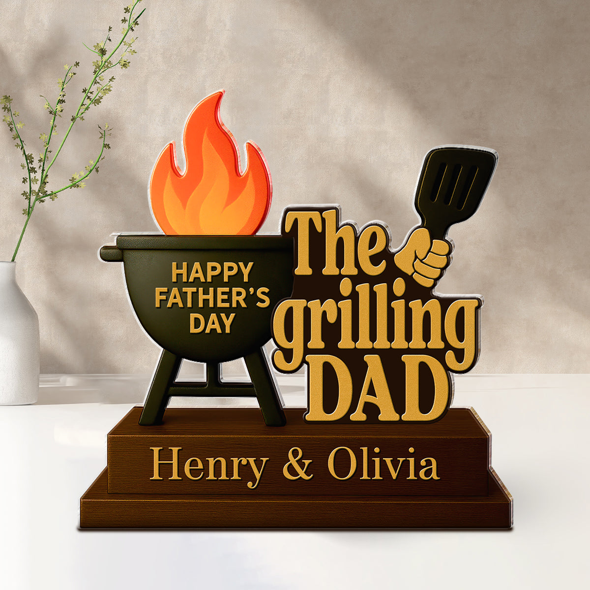 The Grillfather Personalized Custom Shape Acrylic Block, Father's Day Gift For Husband, For Dad