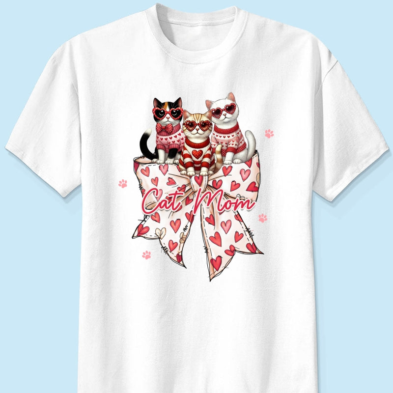 Coquette Bow  Cat Personalized Shirt, Gift for Cat Moms