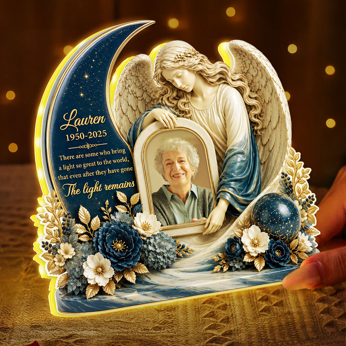 Your Light Remains Memorial - Personalized Light Box - Heartfelt Sympathy Keepsake, Remembrance Gift for Loss of Loved One