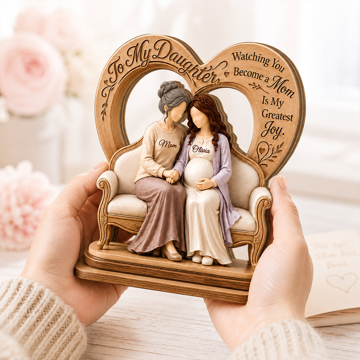 To My Daughter Pregnancy Expecting Mom - Personalized 2-Layered Wooden Plaque - New Mom Gift, Gift For Daughter