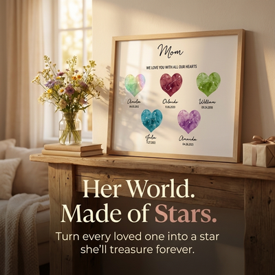 Birthstone Constellations Grandma Mom Personalized Poster, Valentine's Day Gift, Grandparents Day Gift, Gift for Her, Mom Gift, For Grandma