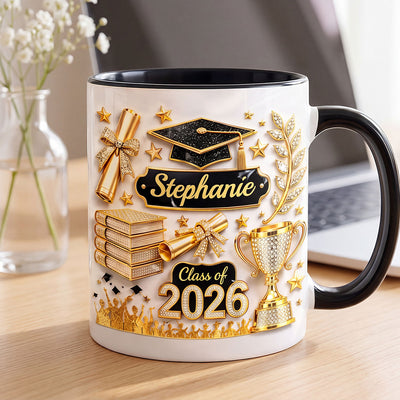 3D Effect Class Of Graduation - Personalized Mug - Graduation Gift, Keepsake For Daughter, Granddaughter