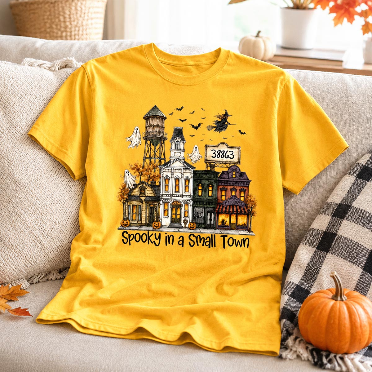 Custom Zip Code Halloween Town - Personalized Shirt - Custom Town Name, Spooky Village Fall
