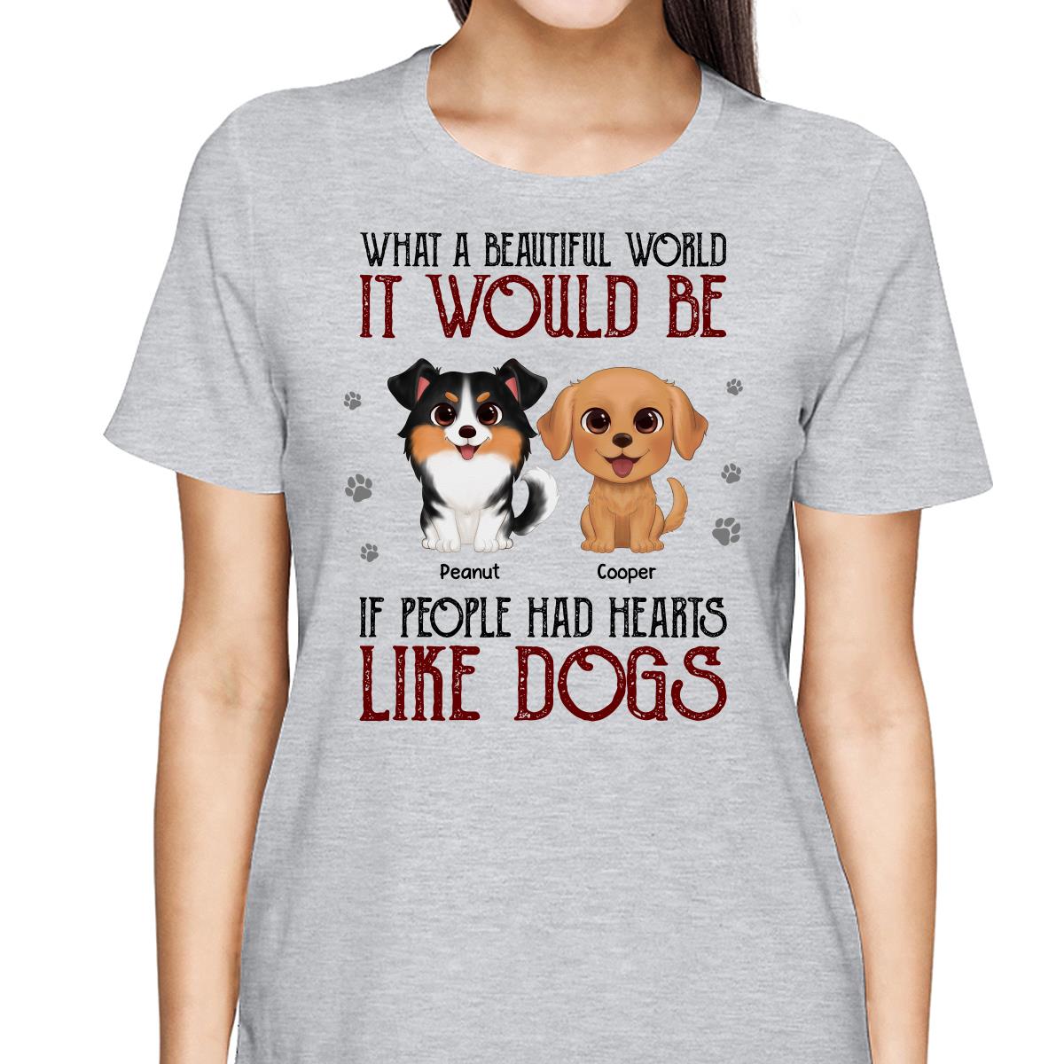 Watercolor Cute Dogs What A Beautiful World Personalized Shirt