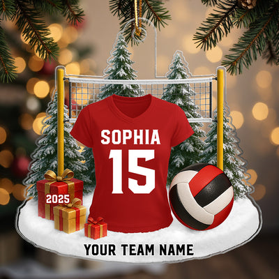 3D Effect Volleyball Player Uniform - Personalized Acrylic Ornament - Christmas Gift For Volleyball Players, School Volleyball Team