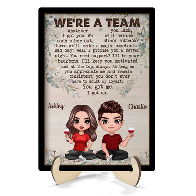 We‘re A Team Valentine’s Day Gift For Him Gift For Her Personalized 2-layer Wooden Plaque