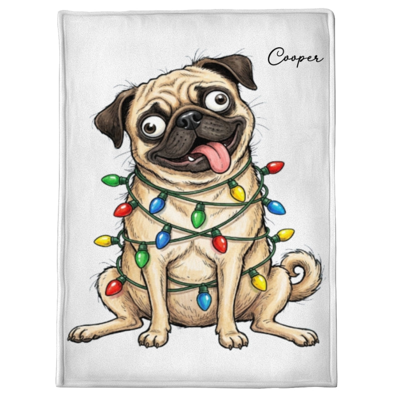 Custom Pet Portrait Quirky Silly Dog - Blanket - Funny Christmas Gift For Dog Lover