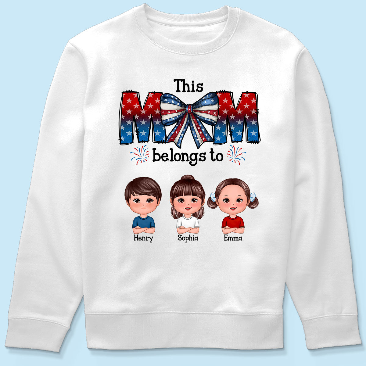 4th Of July Bow This Mom Belongs To Kids Personalized Shirt