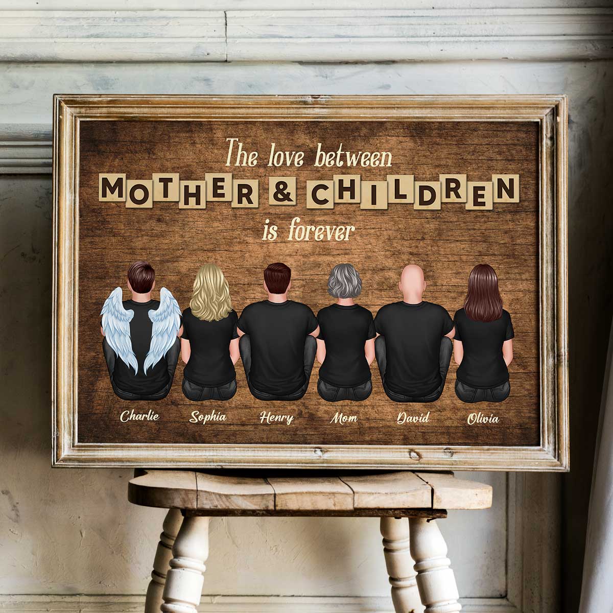 The Love Between Mother & Daughters Sons Is Forever Personalized Poster, Heartfelt Gift For Mom