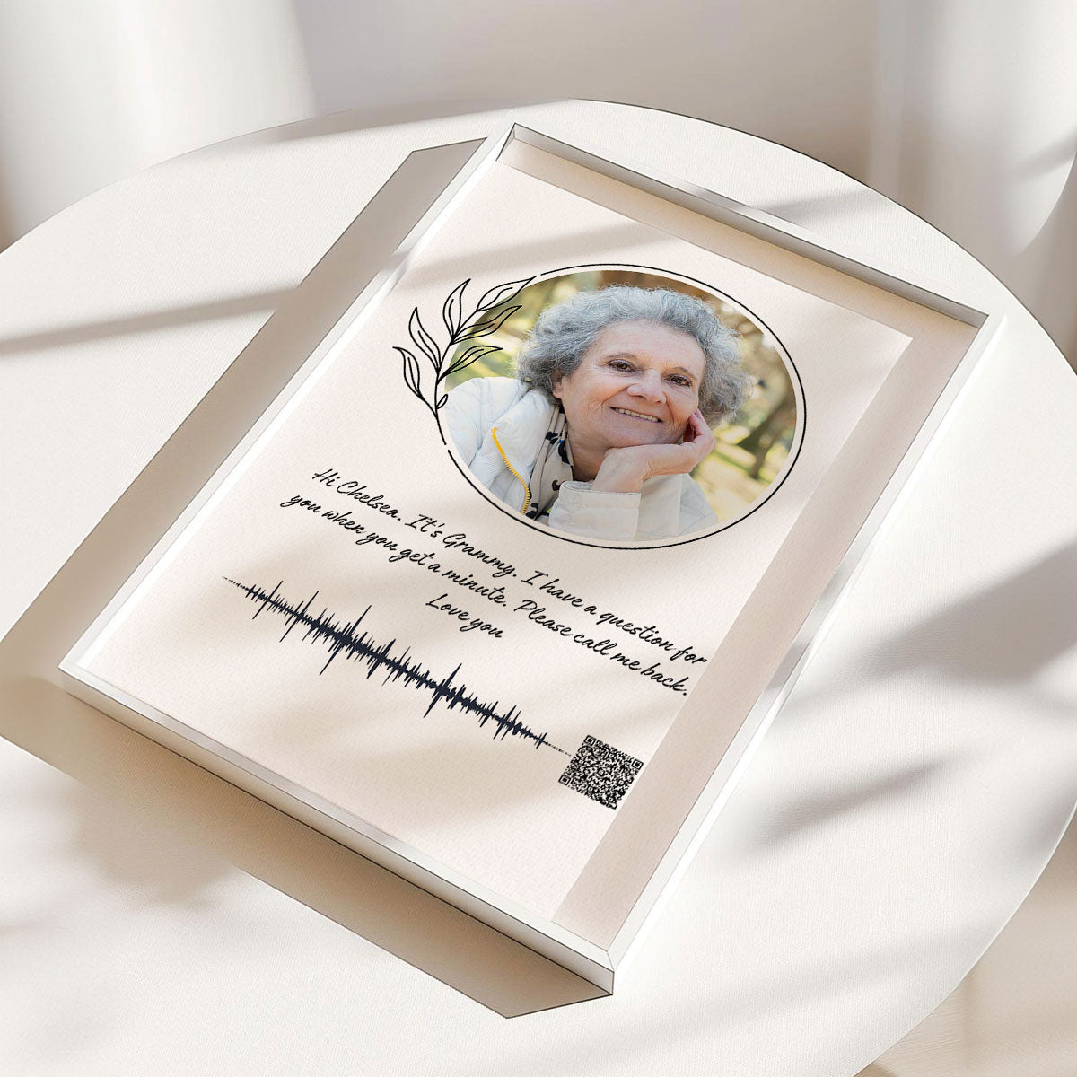 Heartfelt Voice Recording Gift for Mom, Grandma, Dad, Grandpa, Soundwave Art QR Code Personalized Poster