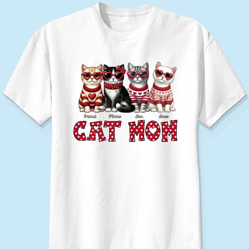Cat Mom  Pattern Personalized Shirt,  Gift for Cat Moms