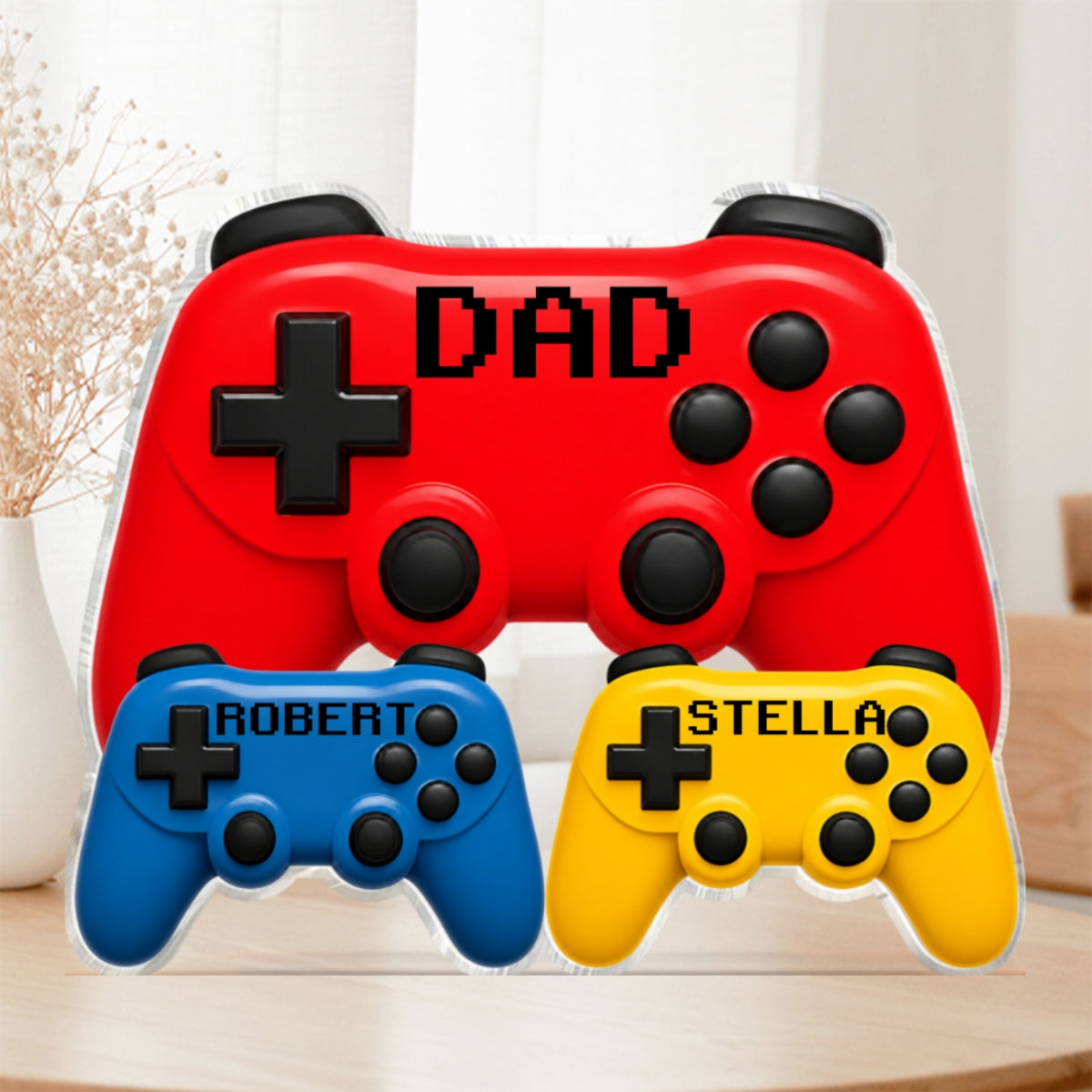 Gamer Dad Controllers - Personalized Acrylic Block Plaque - Father's Day Gift For Dad, Husband, Gamers