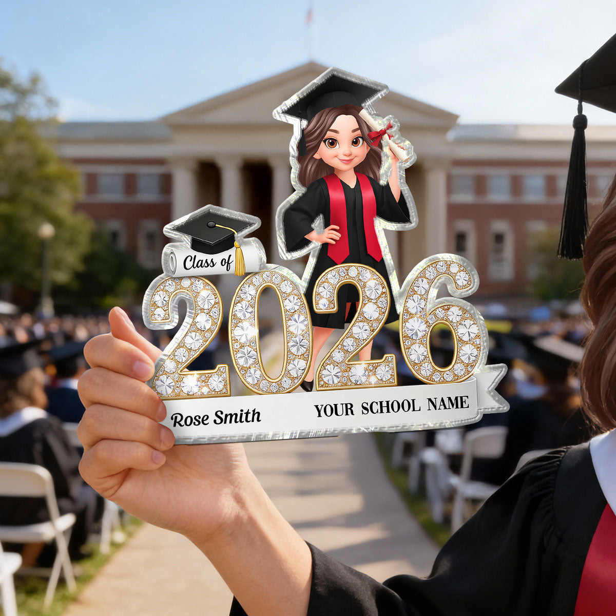 Shining Effect Class Of Graduation Senior - Personalized Acrylic Block Plaque - Gift For Graduation Day, Graduation Gift, Keepsake