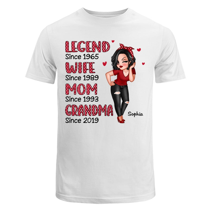 Polka Dot Pattern Pretty Legend Wife Mom Grandma Personalized Shirt