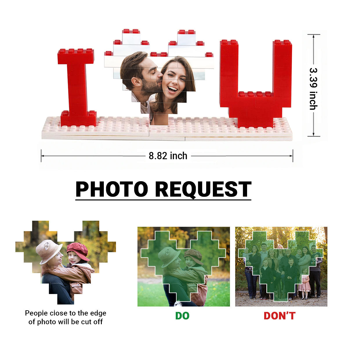 Personalized Building Blocks Puzzle, Custom Photo Puzzle, I Love You Block Puzzle, Gift for Him, Gift for Her