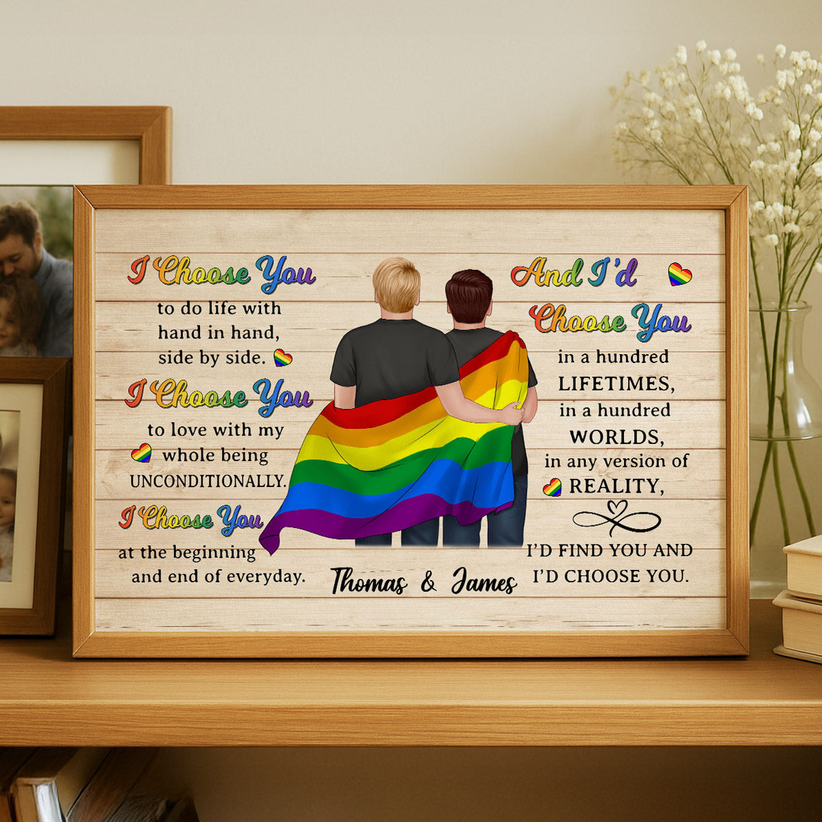 Pride Month LGBTQ+ Couple I Choose You Personalized Poster, Gift For Couple