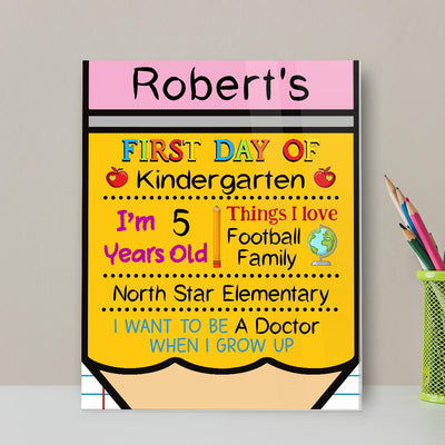 Acrylic First Day Of School Personalized Reusable Board Sign