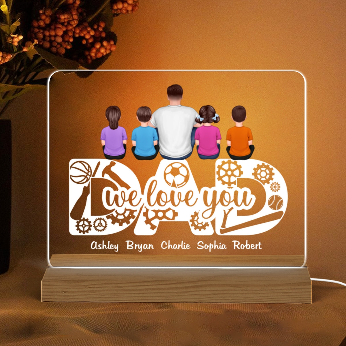 Dad Tool Personalized Custom Shape Warm LED Night Light