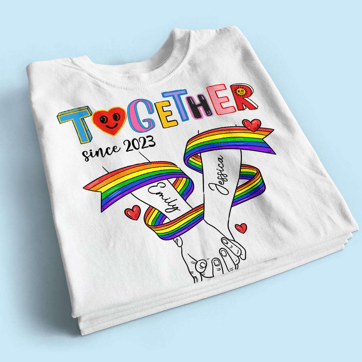 Together Since LGBT Couple Hand In Hand Personalized Shirt, Pride Month