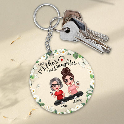 Like Mother Like Daughters Doll Women Sitting Personalized Acrylic Keychain