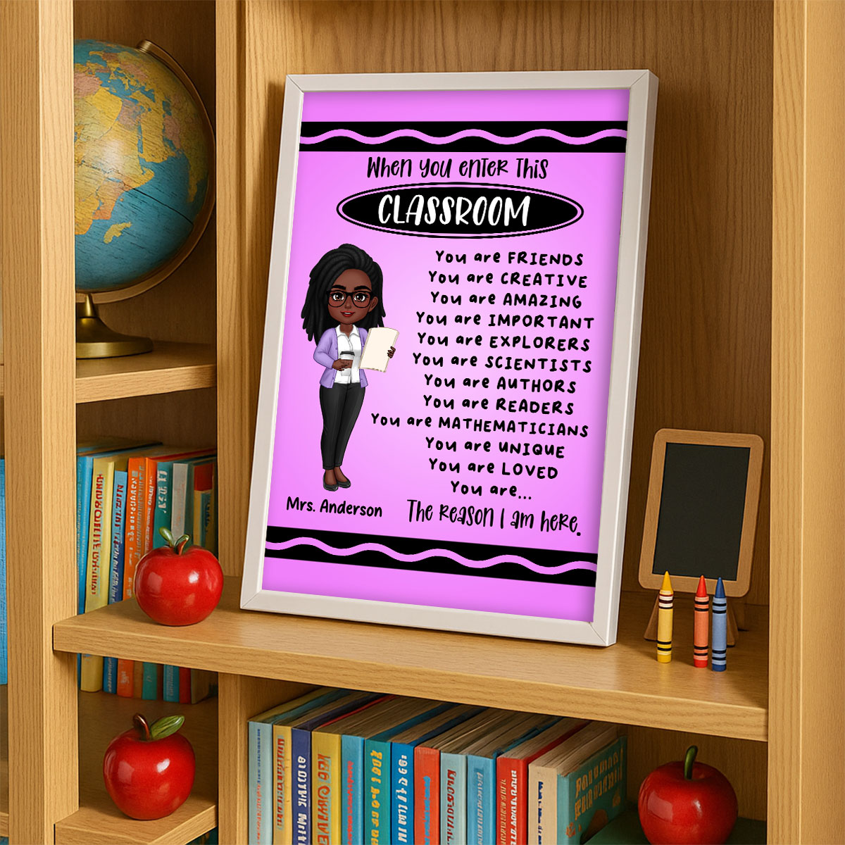 Teacher Crayon Theme When You Enter This Classroom Personalized Poster