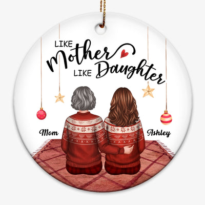 Doll Mother And Daughters Back View Personalized Circle Ornament