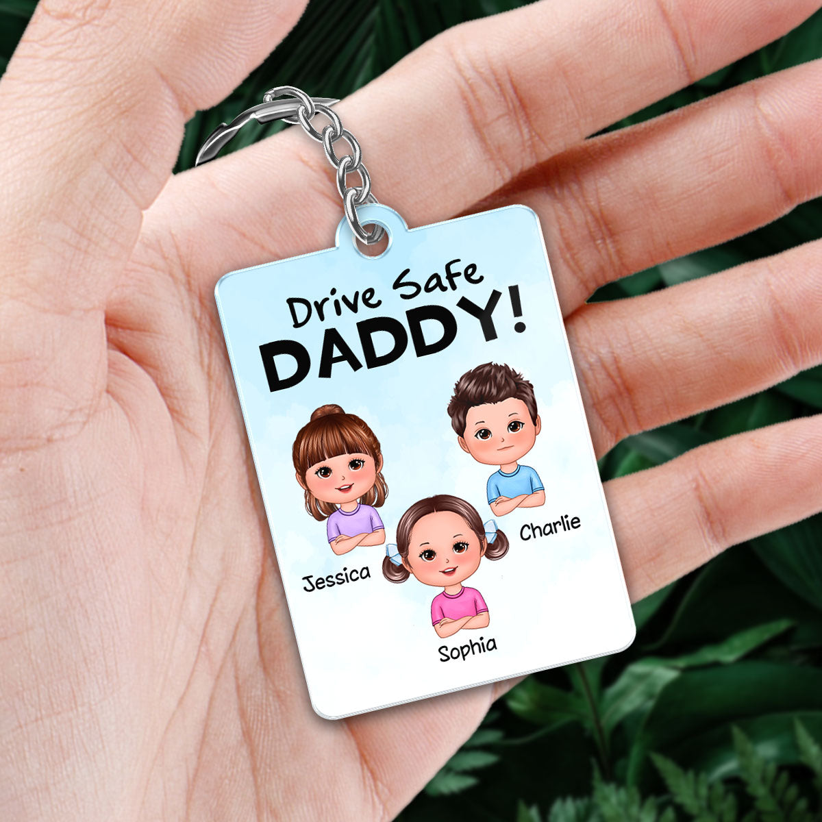 Drive Safe Daddy From Doll Kids Sons Daughters Favorite Song Scannable QR Code Personalized Acrylic Keychain
