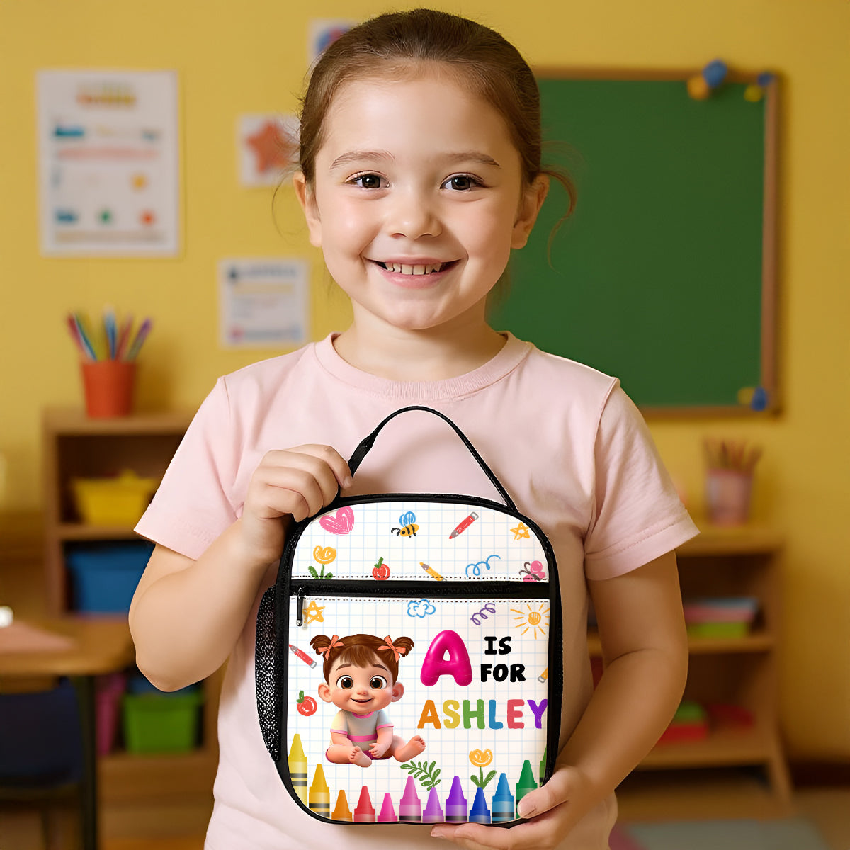 School Kid's Name Personalized Insulated Kid Lunch Bag, Back To School gift