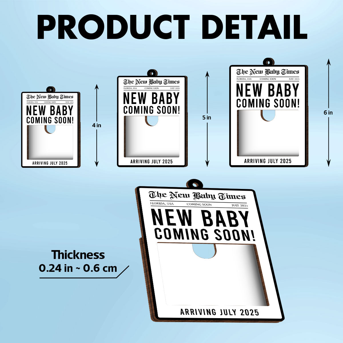 The New Baby Times Personalized Photo Frame Ornament, Unique Pregnancy Announcement, Baby First Christmas, Gift For New Mom, New Dad