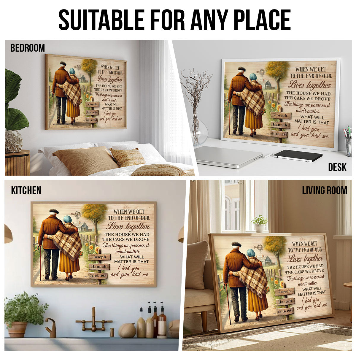 Old Couple When We Get To The End Of Our Lives Farmhouse Personalized Poster, Anniversary Gift for him, Gift for her