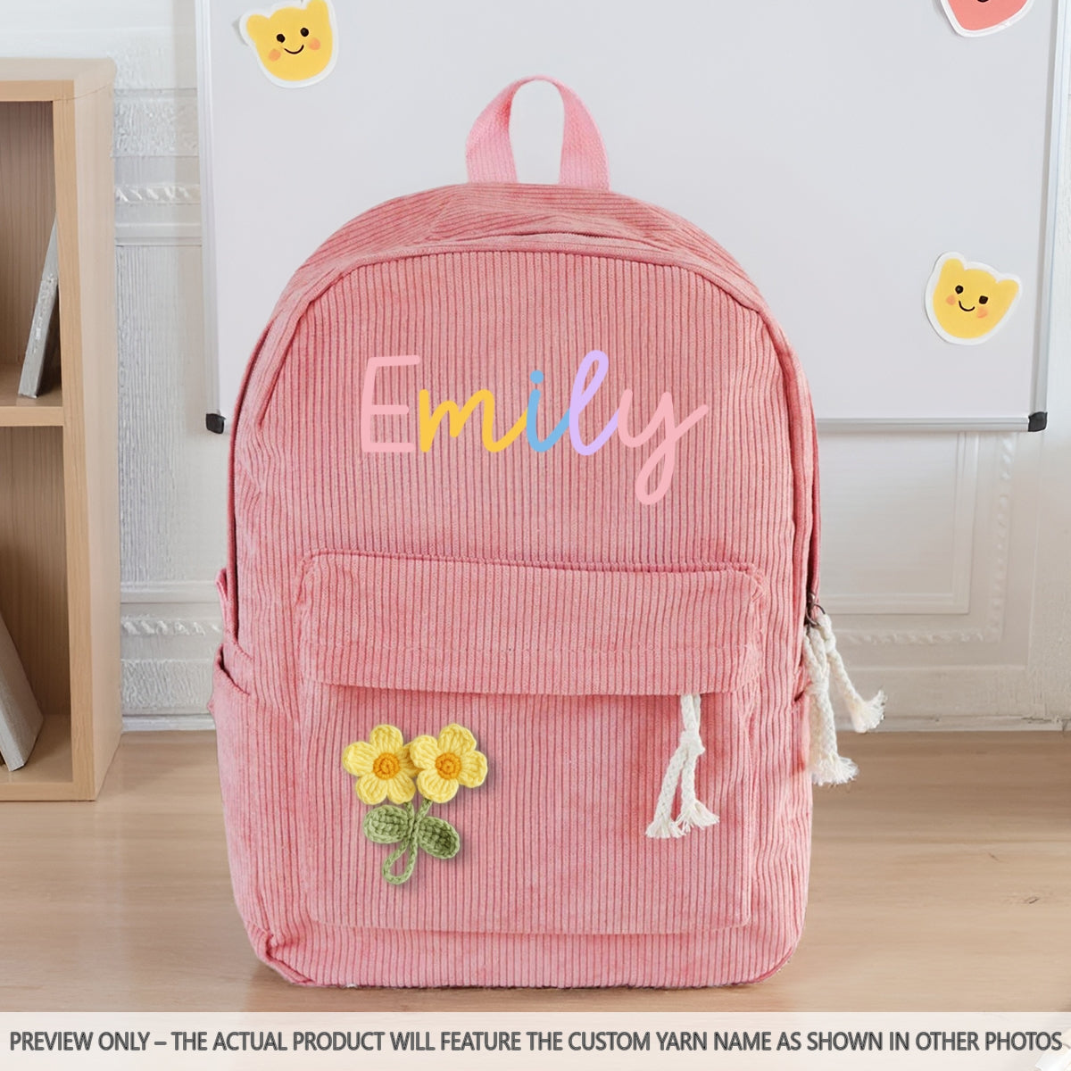 Custom Kid Name Pastel Color Personalized Backpack
