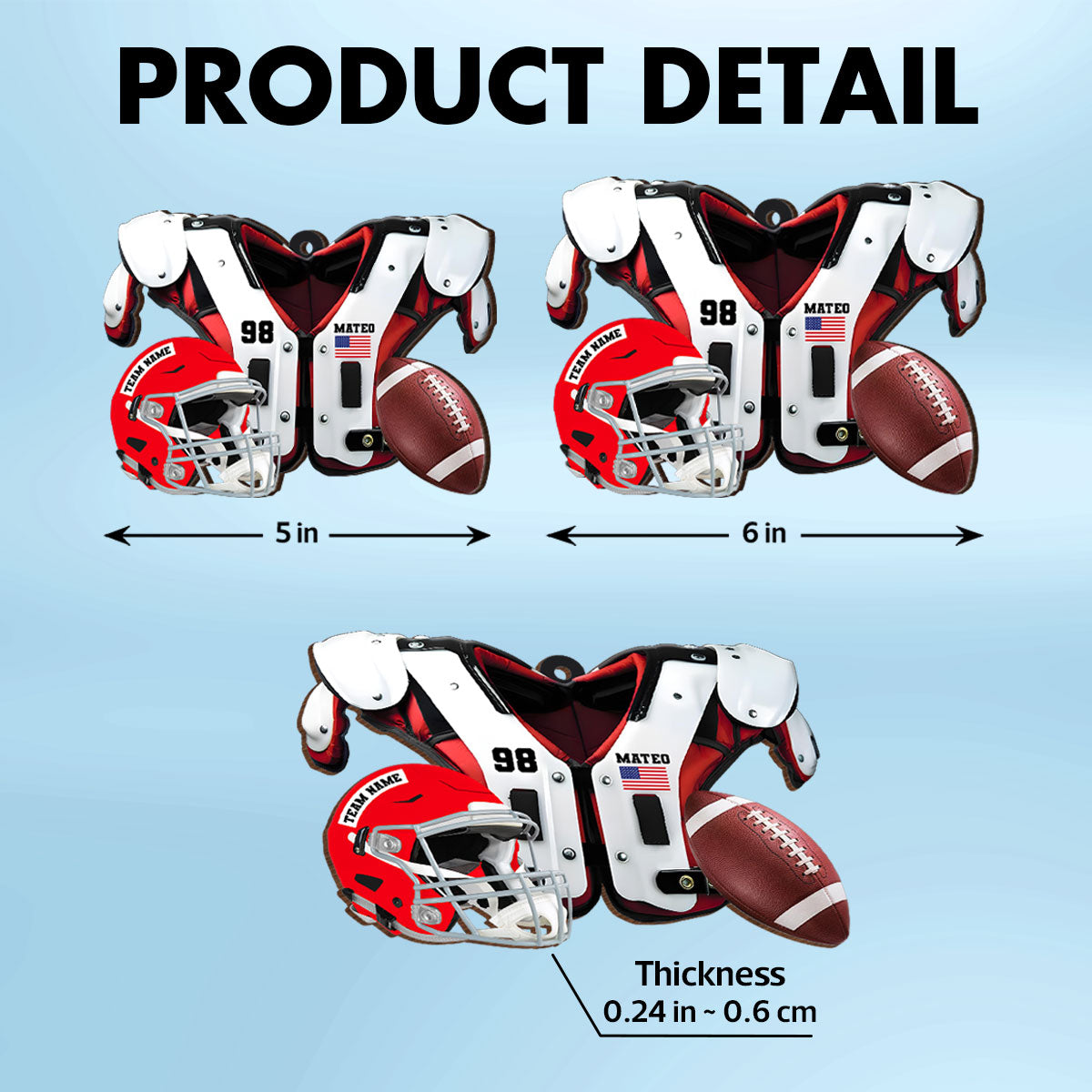 American Football Shoulder Pads Personalized Money Gift Card Holder Ornament, Christmas Unique Gift For Football Player, Football Lover